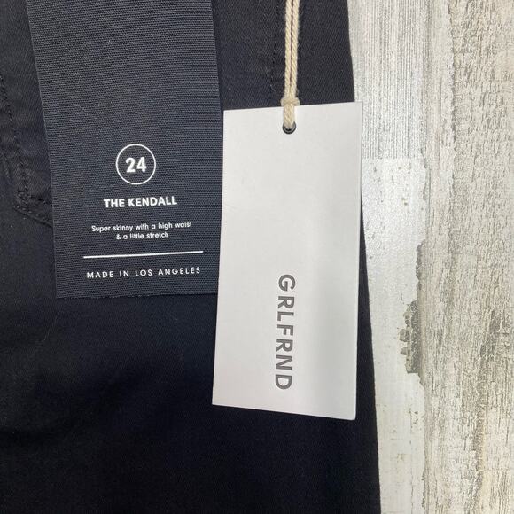 NWT GRLFRND Kendall Super Skinny Jeans Black High Waisted Classic Preppy Size 24 - Picture 7 of 10